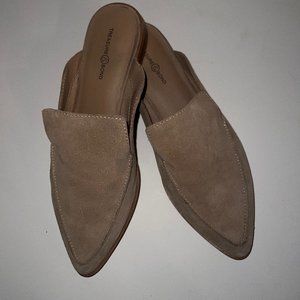 TREASURE & BOND TAN SUEDE LOAFER MULE 7.5